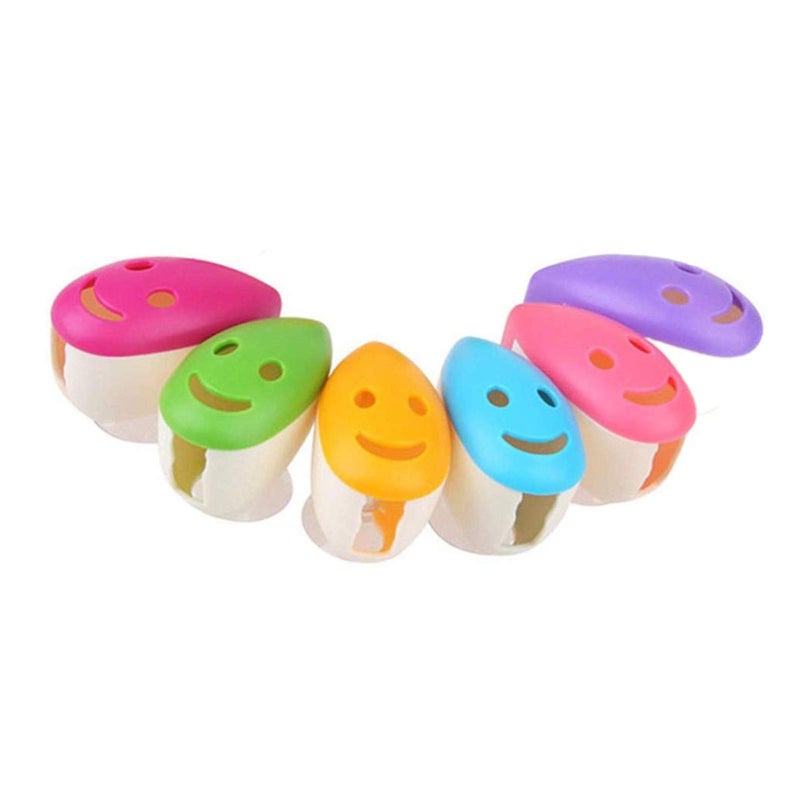 VADOO 6Pcs Toothbrush Head Cover Cap Suction Cup Toothbrush Case Portable Toothbrush Protector Holder (Random Color) - Image 3